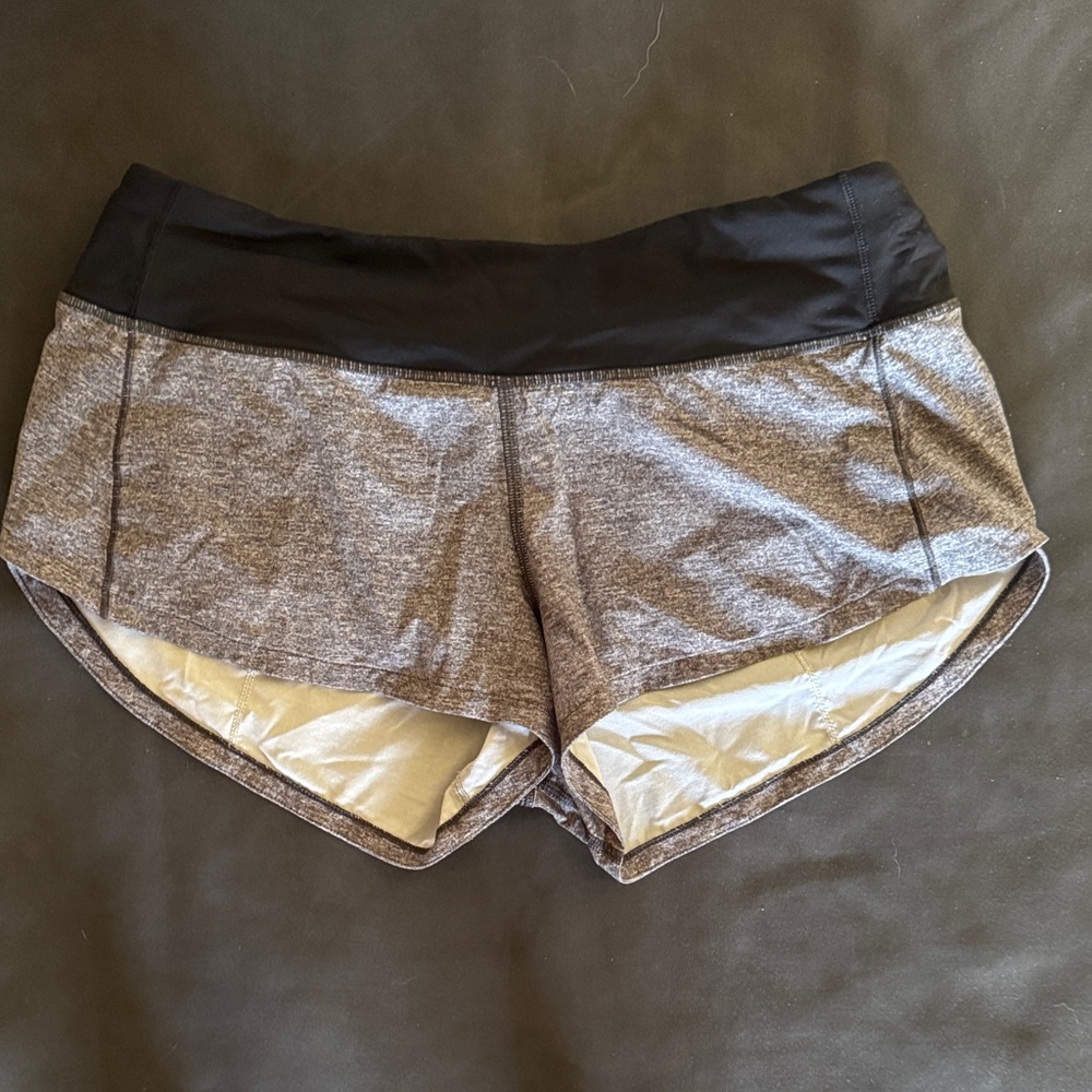 Lululemon Speed Up Running Shorts 2.5” Heathered Grey Size 6